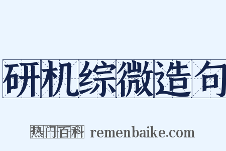 研机综微造句是什么意思的图片